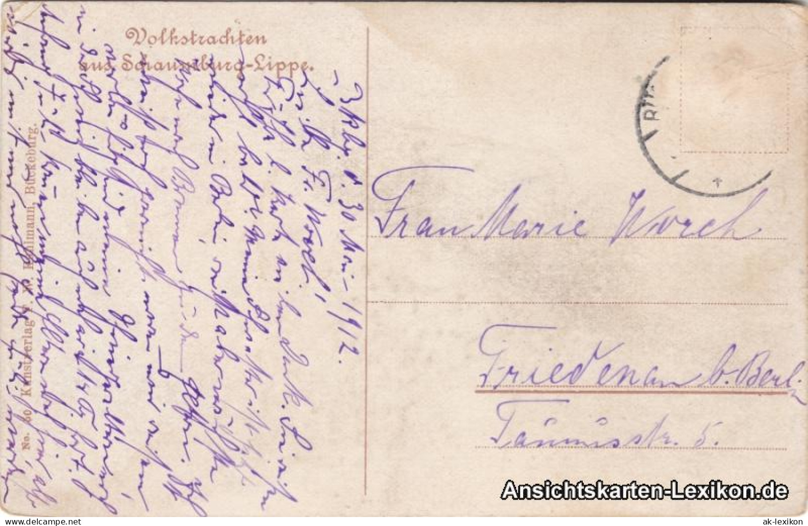Ansichtskarte Bückeburg Volkstrachten Aus Schaumburg-Lippe 1912 - Bueckeburg
