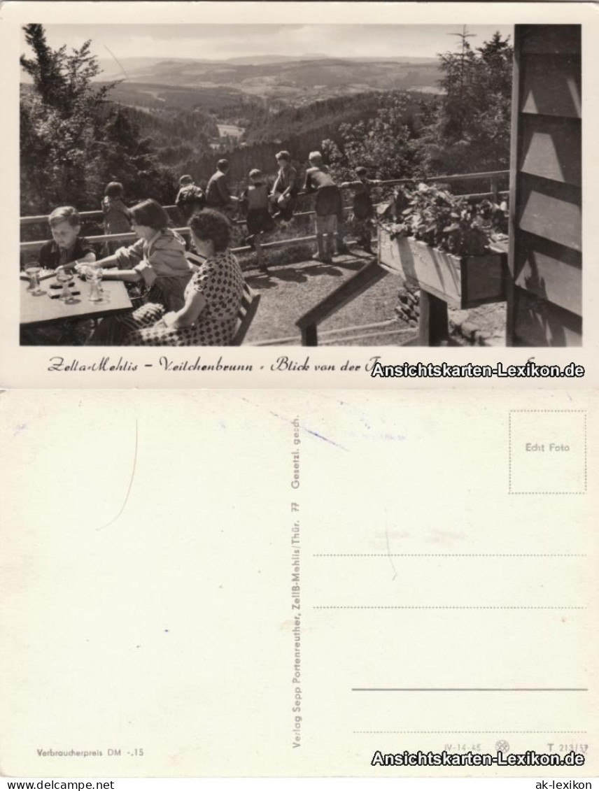 Ansichtskarte Zella-Mehlis Veilchenbrunn - Blick Von Der Terrasse 1957 - Zella-Mehlis