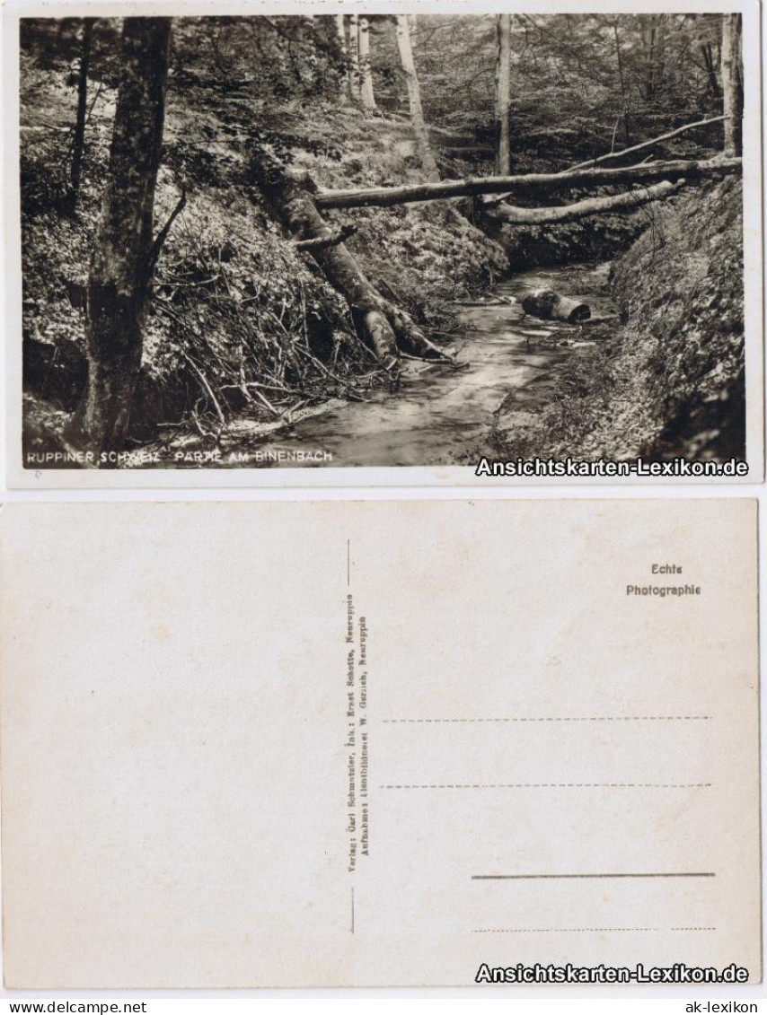 Ansichtskarte Binenwalde-Neuruppin Partie Am Binenbach 1938  - Neuruppin
