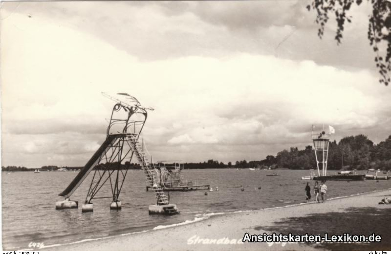 Ansichtskarte Goyatz-Schwielochsee Strandbad Mit Wasserrutsche 1971 - Goyatz