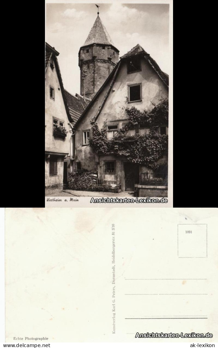 Ansichtskarte Wertheim Neuplatz Mit Spitzturm - Foto Ansichtskarte 1939 - Wertheim