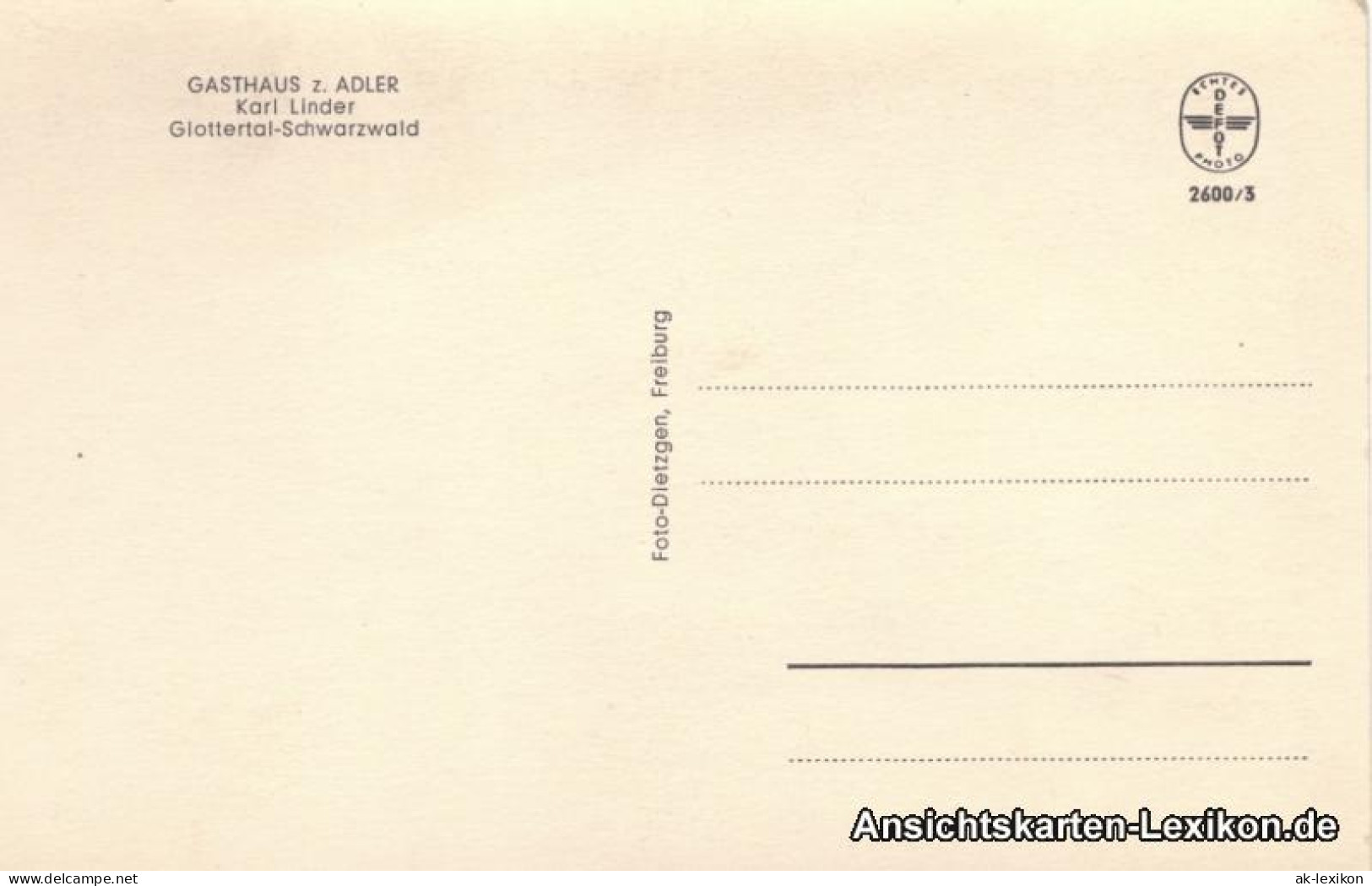 Ansichtskarte Glottertal Gasthaus Zum Adler - Gaststube 1950 - Glottertal