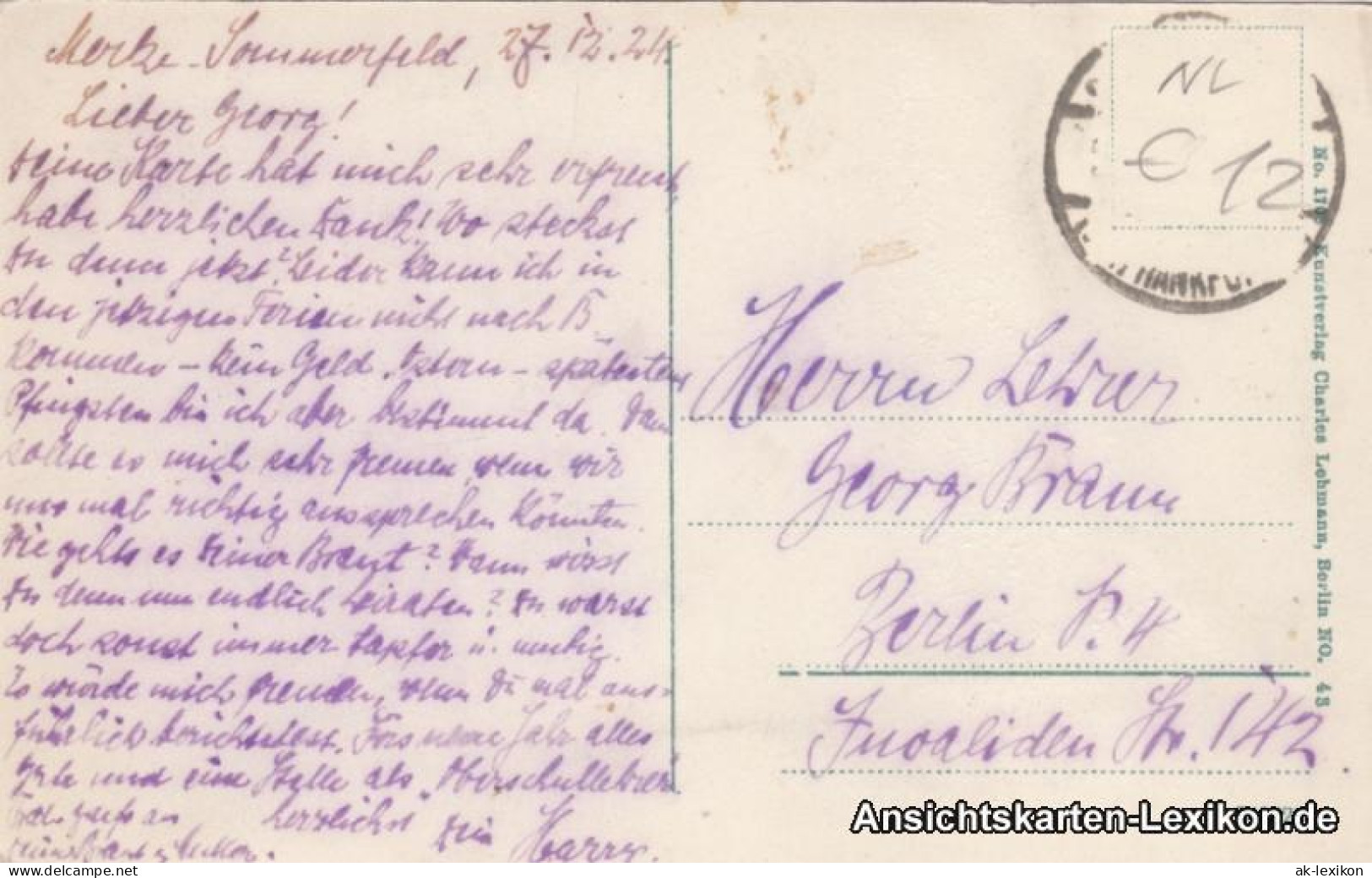 Postcard Sommerfeld (Neumark) Lubsko Partie Am Turnergedenkstein 1918  - Neumark