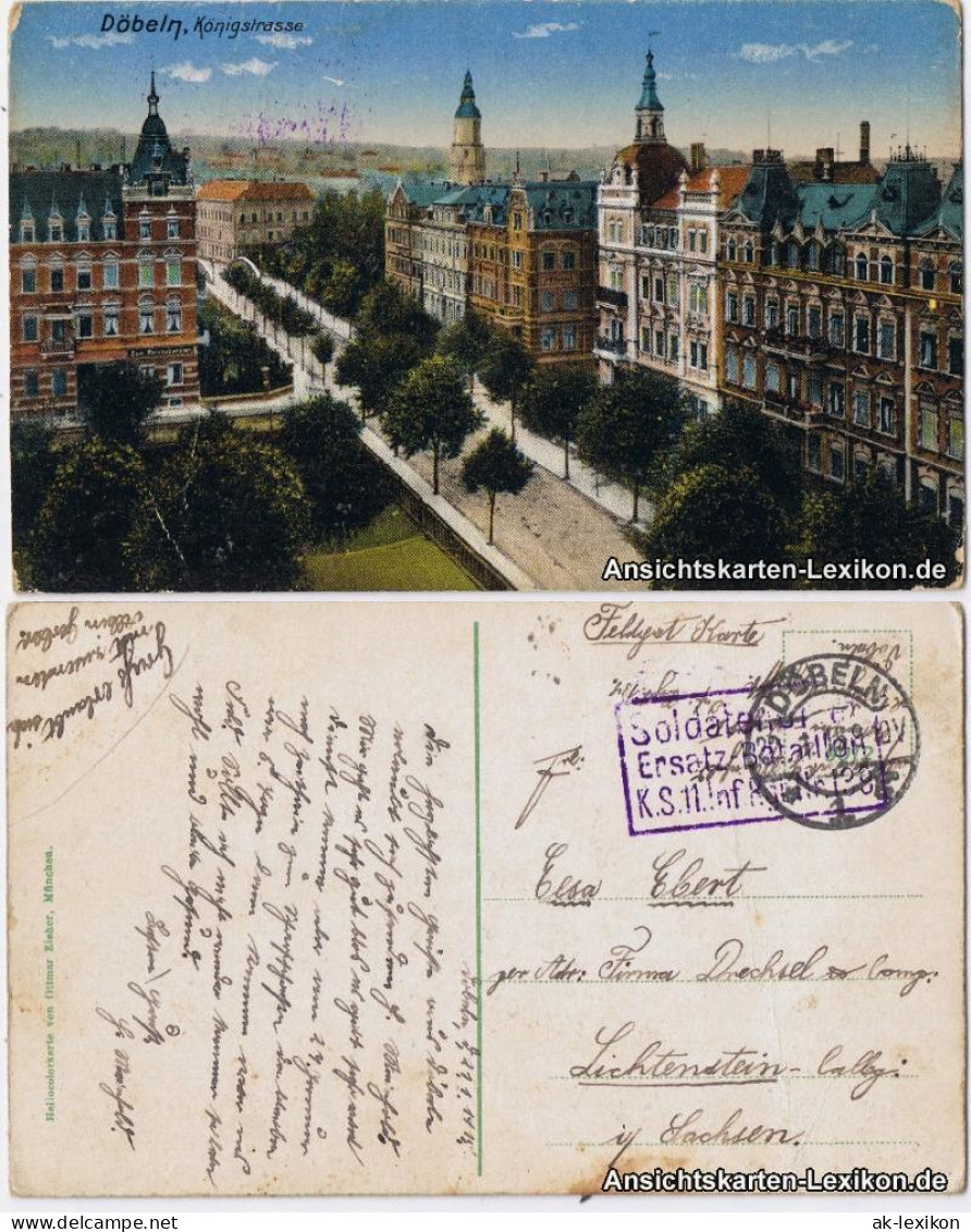 Ansichtskarte Döbeln Königsstraße 1917 - Doebeln