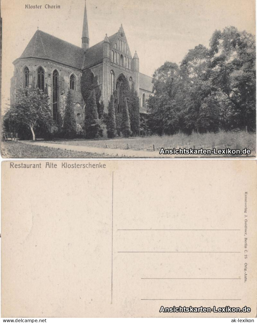Ansichtskarte Chorin Kloster 1918 - Chorin