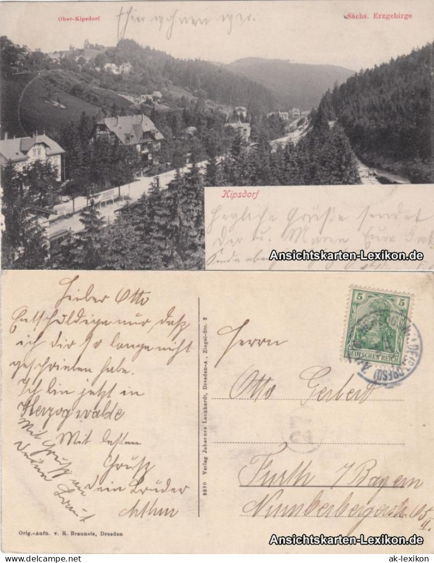 Ansichtskarte Kipsdorf-Altenberg (Erzgebirge) Partie Im Dorf 1905 - Kipsdorf