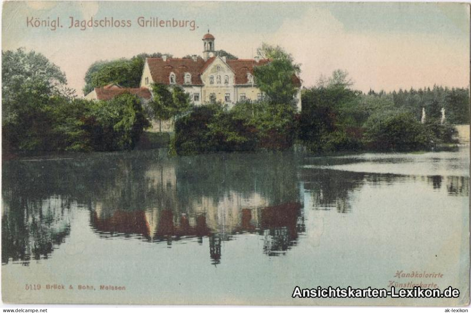 Grillenburg-Tharandt Kgl. Jagdschloß Grillenburg Colorierte Künstlerkarte 1912 - Tharandt