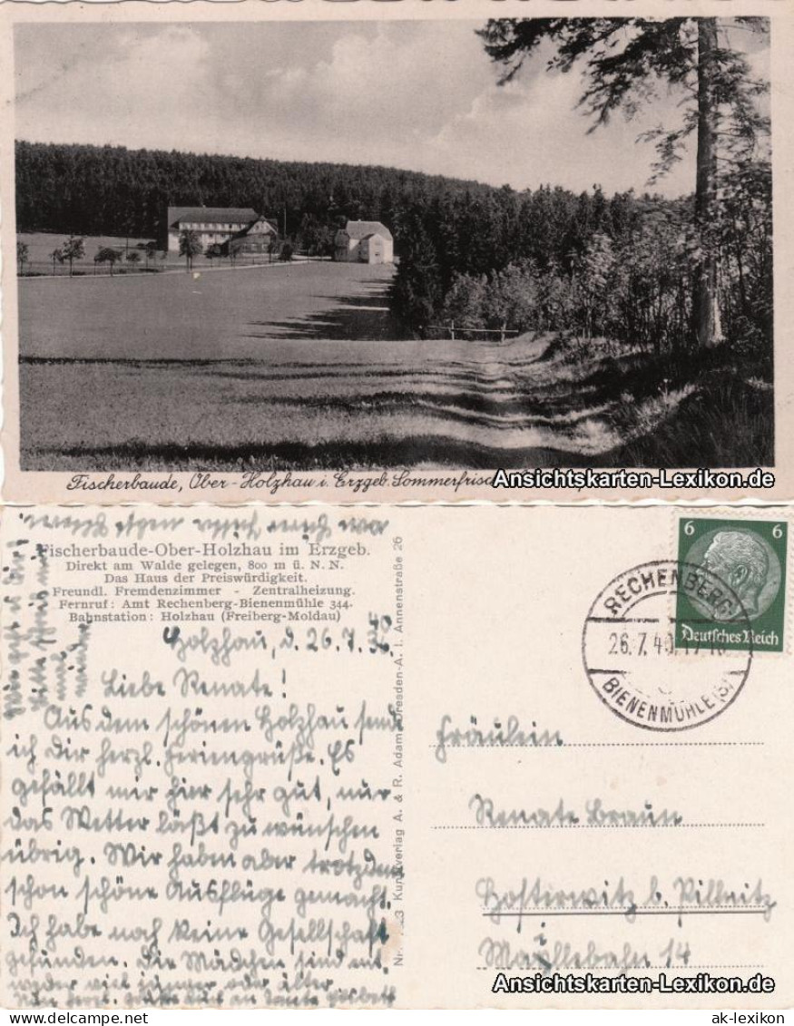 Ansichtskarte Holzhau-Rechenberg-Bienenmühle Partie An Der Fischerbaude 1940  - Holzhau