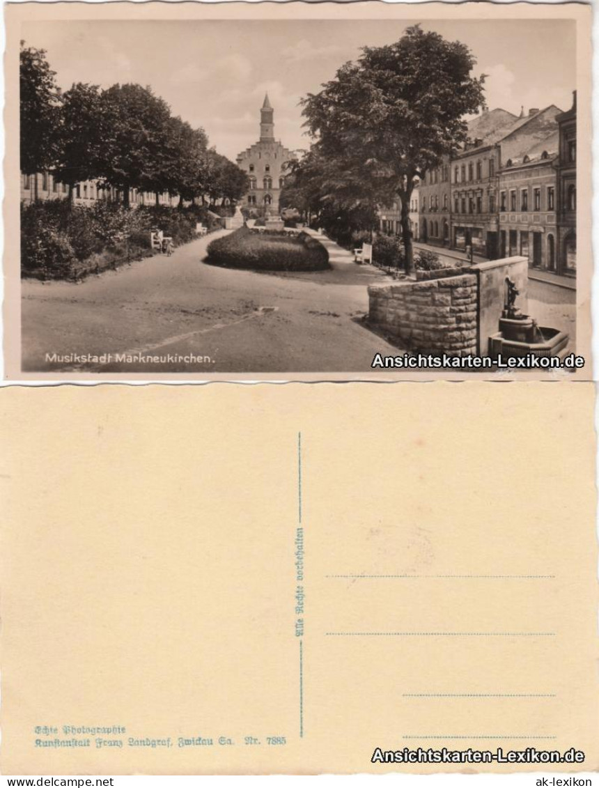 Ansichtskarte Markneukirchen Platz Mit Brunnen 1936  - Markneukirchen