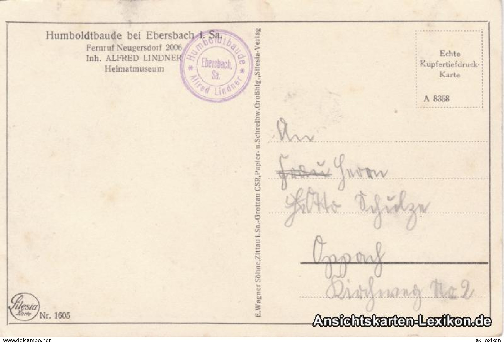 Ansichtskarte Ebersbach/Sa.-Ebersbach-Neugersdorf Humboldtbaude 1928  - Ebersbach (Löbau/Zittau)