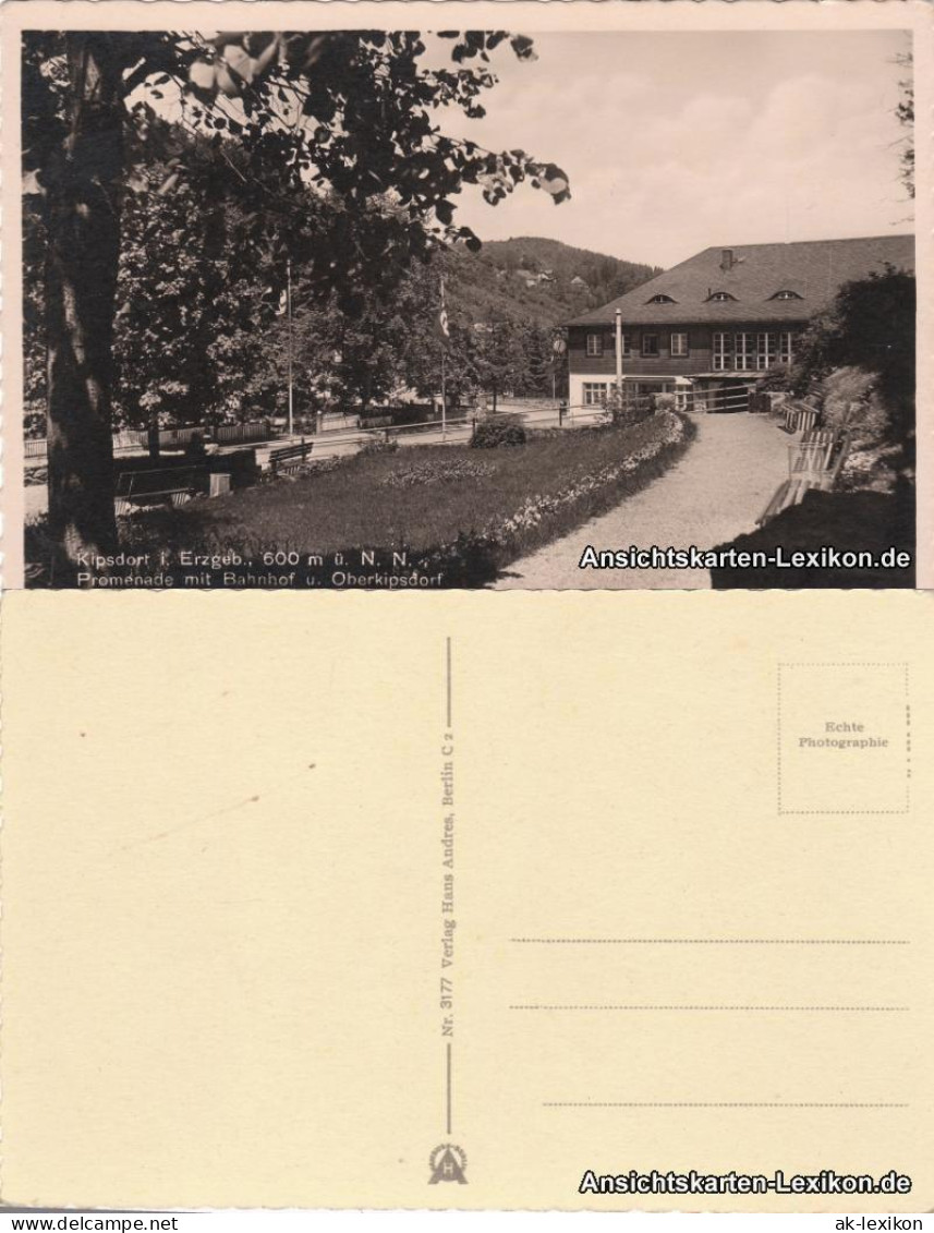 Ansichtskarte Kipsdorf-Altenberg (Erzgebirge) Promenade Mit Bahnhof 1939  - Kipsdorf