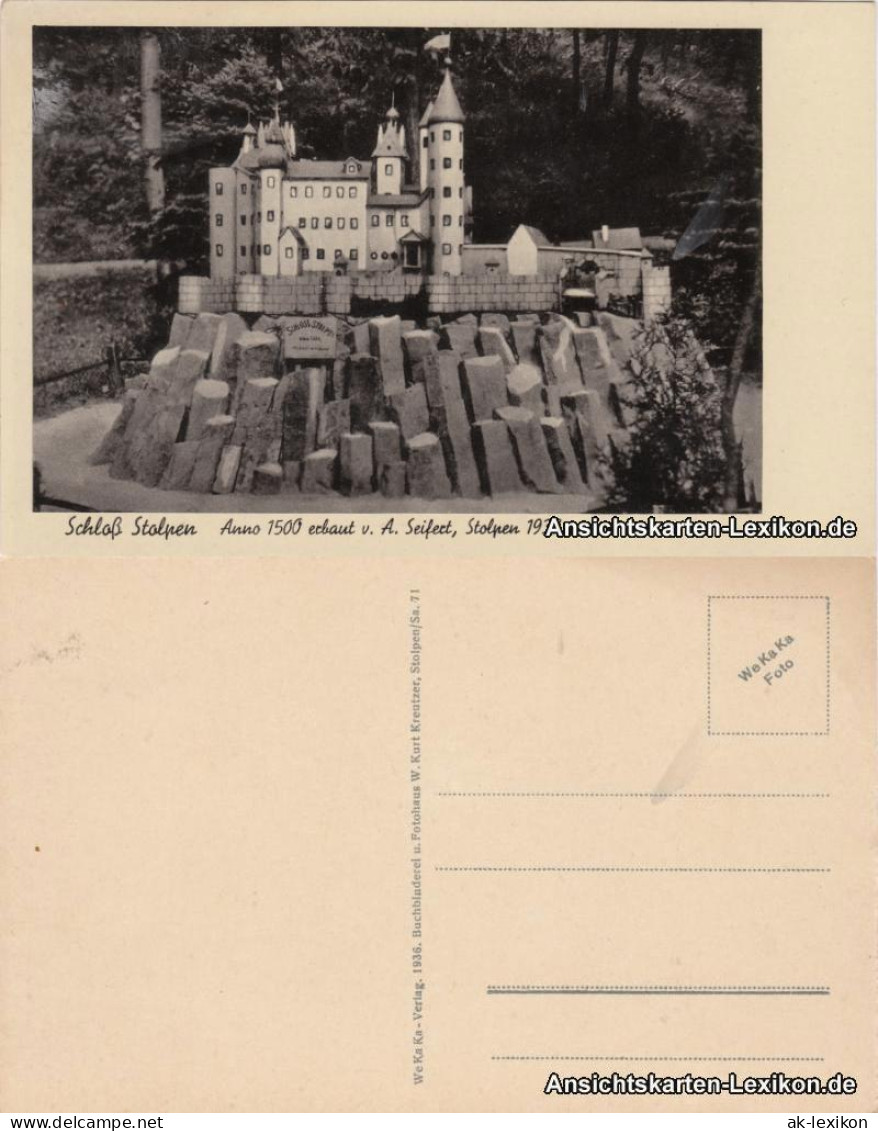 Ansichtskarte Stolpen Miniatur Schloss Stolpen 1936  - Stolpen