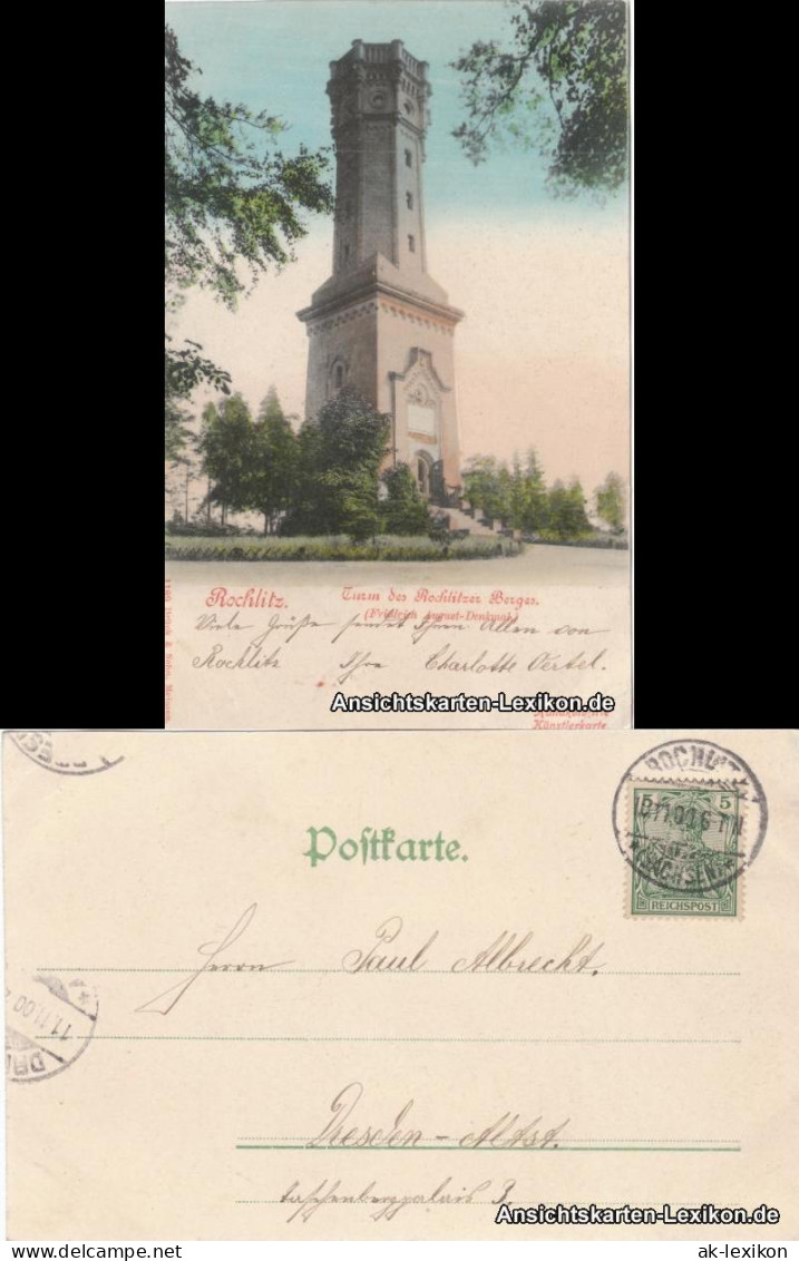 Ansichtskarte Rochlitz Turm Des Rochlitzer Berges (Handcoloriert) 1900  - Rochlitz