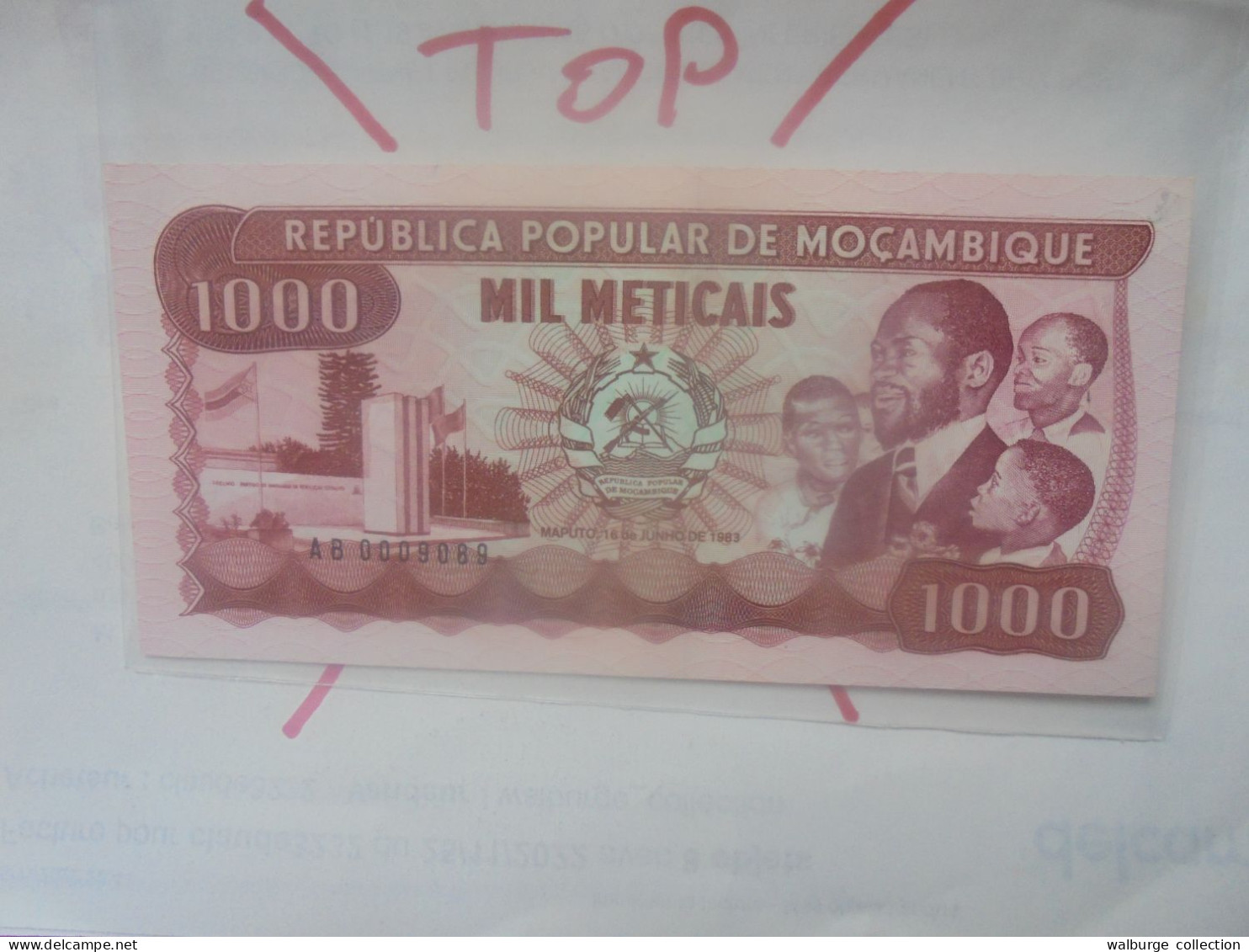 MOZAMBIQUE 1000 METICAIS 1983 Neuf (B.33) - Mozambico