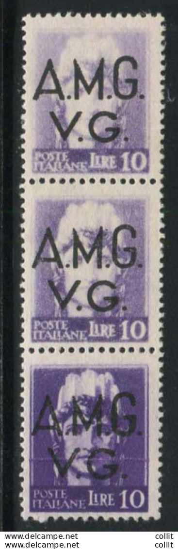 AMG.VG. - Imperiale Lire 10 N. 11c Stampa Del Francobollo Evanescente - Ungebraucht