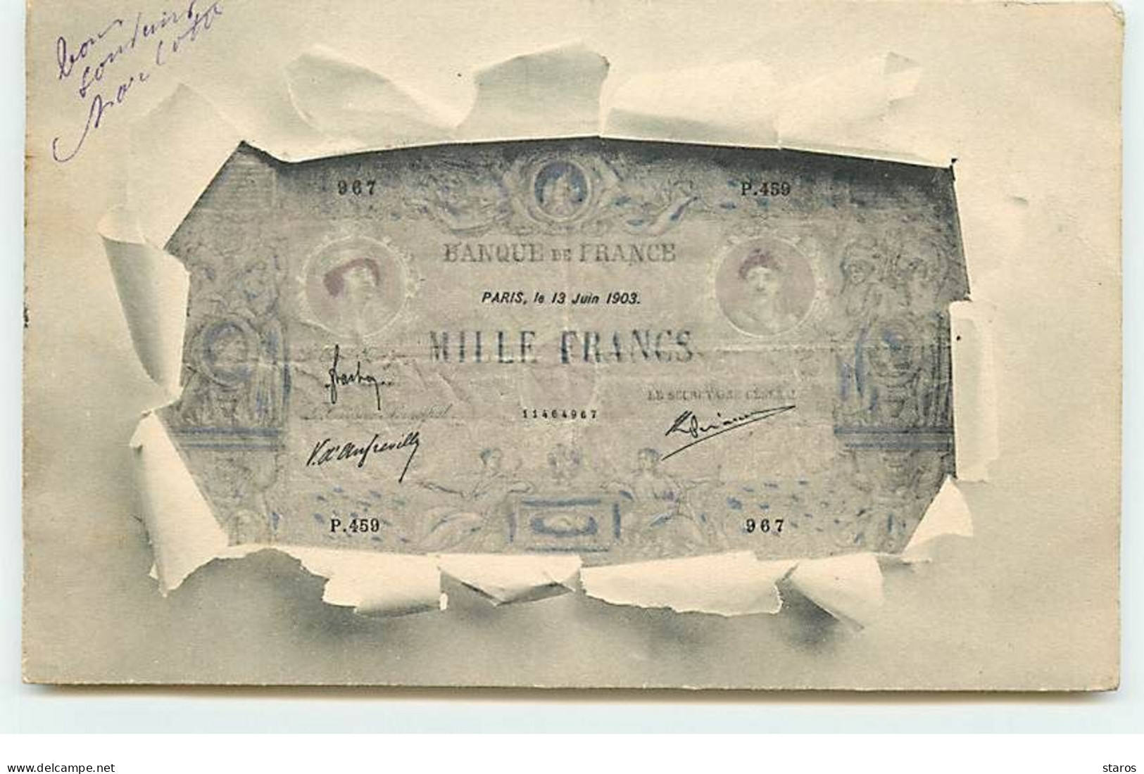 Représentation De Monnaies - Billet De Mille Francs - Monnaies (représentations)
