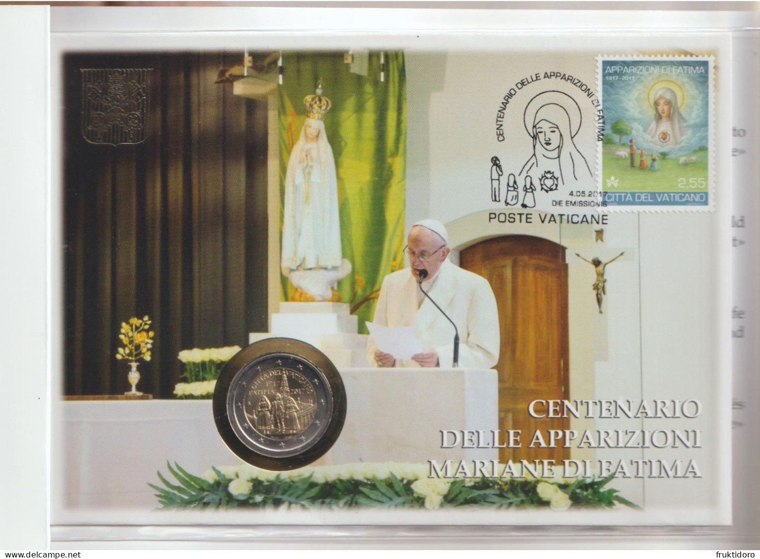 Philatelic-numismatic Cover Vatican City 2017 Centenary Of The Apparitions In Fatima - EUR 2.00 Coin - Vatikan