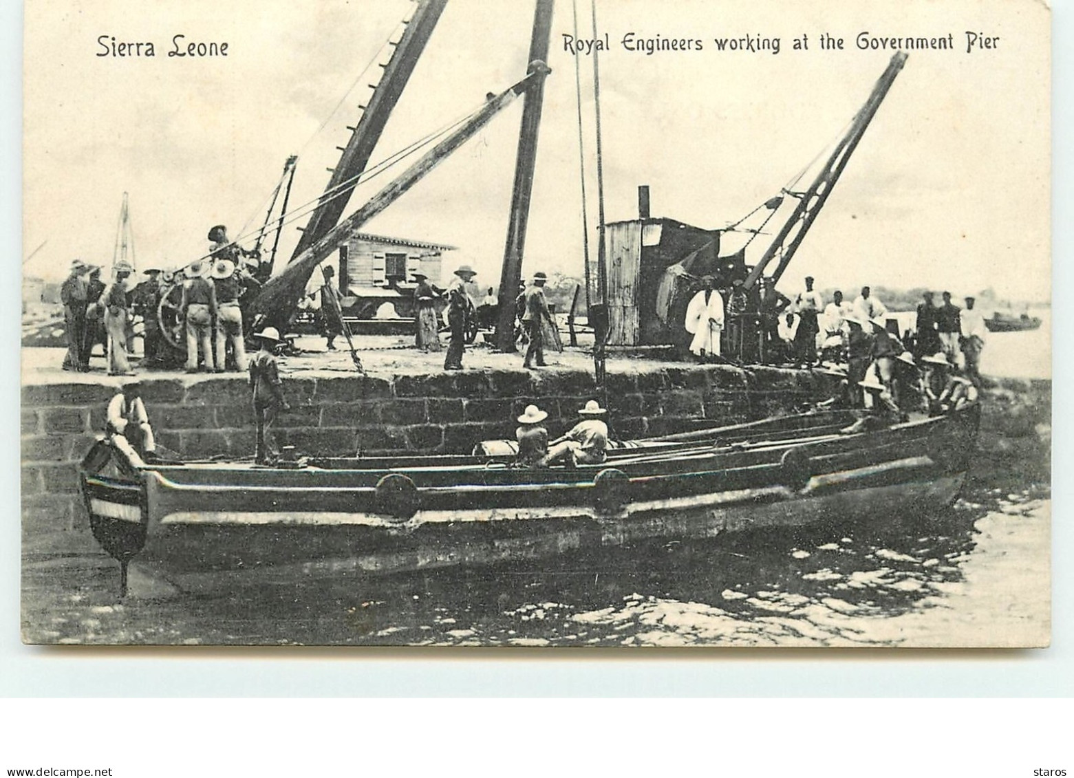 Royal Engineers Working At The Government Pier - Sierra Leona