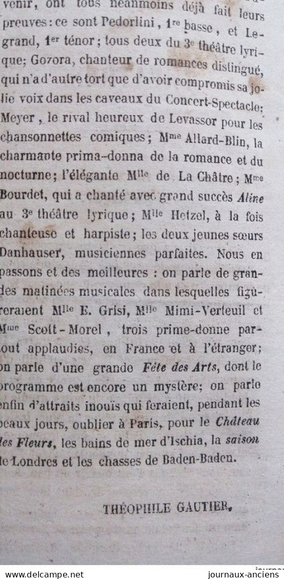 1848 THÉOPHILE GAUTIER - THÉÂTRE - LA PRESSE Du 24 AVRIL 1848 - GOUVERNEMENT PROVISOIRE - 1800 - 1849