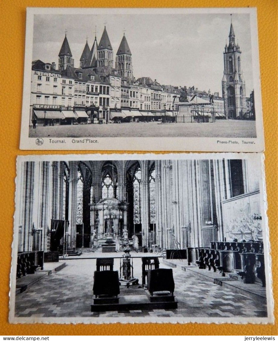 TOURNAI   -  Lot De 5 Cartes : Eglise St Brice, Tour Henri VIII, Grand Place, Beffroi , Cathédrale - Tournai