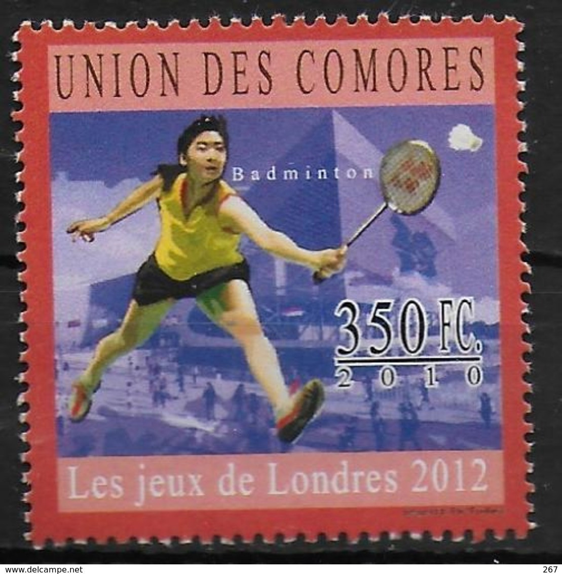 COMORES   N° 2018 * *  Jo 2012  Badminton - Badminton