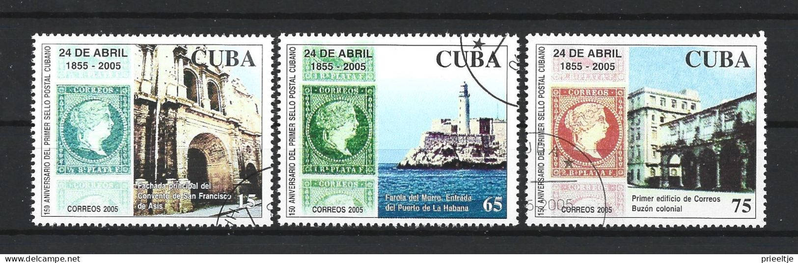 Cuba 2005 1st Cuban Stamp 150th Anniv. Y.T. 4243/4245 (0) - Usados