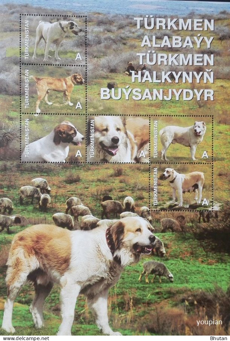 Turkmenistan 2013, Alabay Dog Sheepdog Wolfhound, MNH S/S - Turkménistan