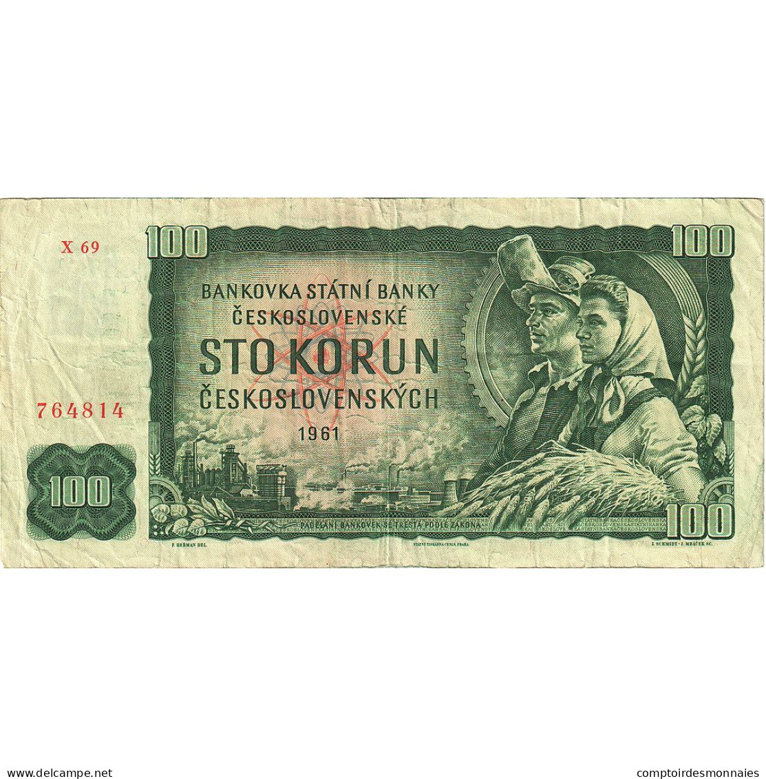 Billet, Tchécoslovaquie, 100 Korun, 1961, KM:91c, TB - Tchécoslovaquie