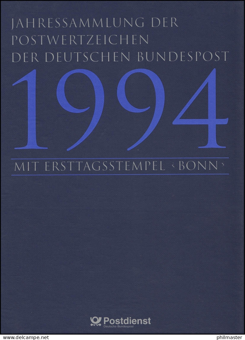 Jahressammlung Bund 1994 Mit Ersttagssonderstempel, Komplett Wie Verausgabt - Annual Collections