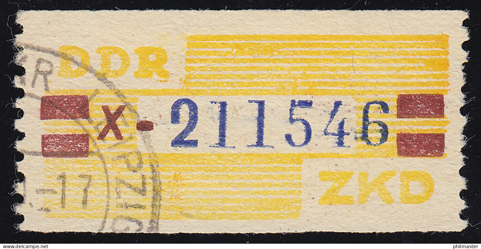 25-X Dienst-B, Billet Blau Auf Gelb, Gestempelt - Oblitérés