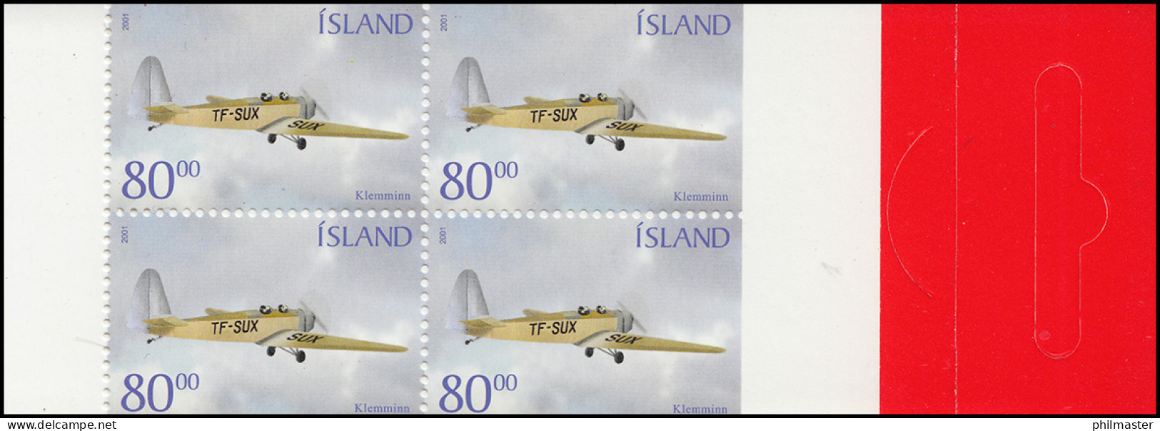 Island Markenheftchen 980 Historische Flugzeuge: TF-SUX, ** - Booklets
