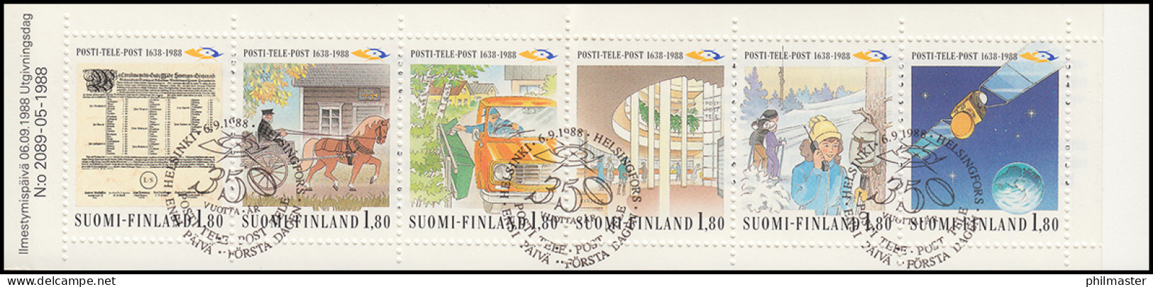 Finnland Markenheftchen 23 Post- Und Fernmeldewesen, ESSt Helsinki 6.9.1988 - Markenheftchen