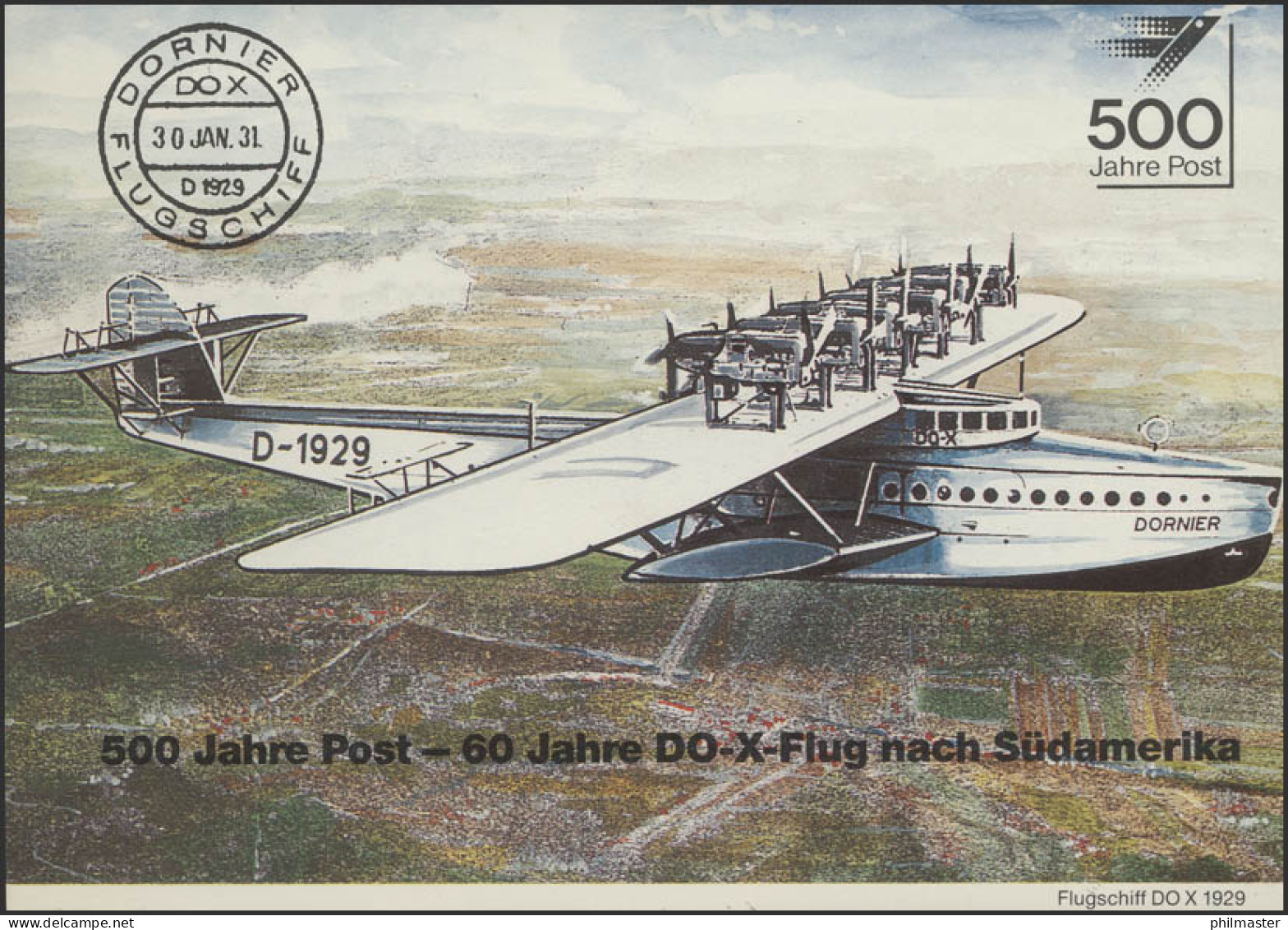 PP 156b SWK LZ 127 Graf Zeppelin/DO-X-Flugzeug, SSt Friedrichshafen 1990 - Privé Briefomslagen - Ongebruikt
