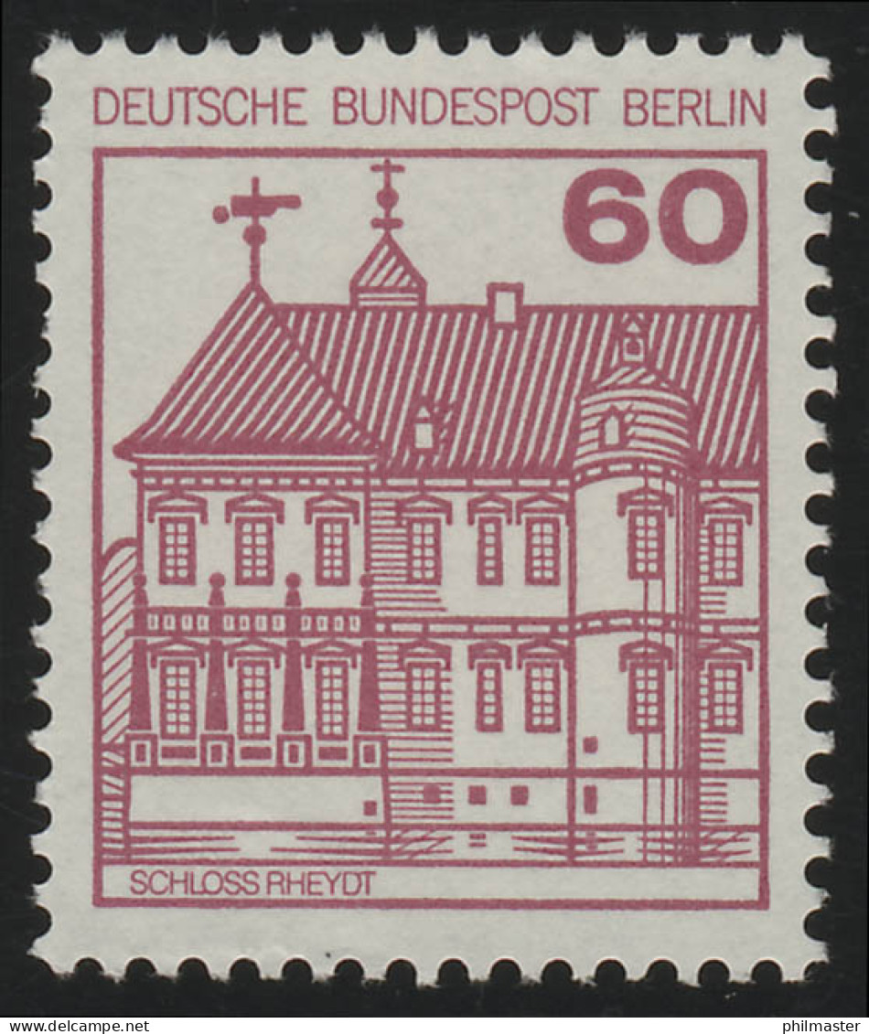 611 BuS Alte Fluo 60 Pf Rot 500er-Rolle, Einzelmarke + Nr. ** - Rollenmarken