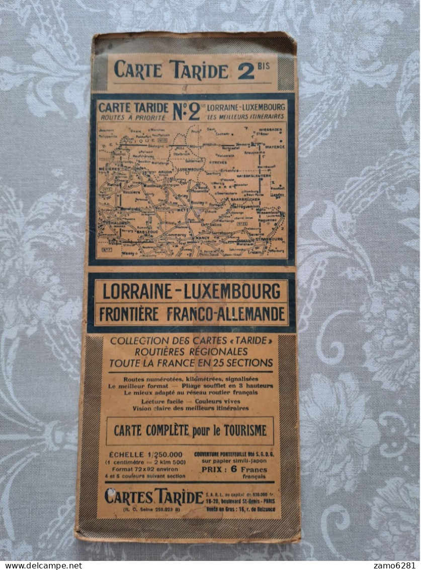 Carte Routière TARIDE Lorraine Luxembourg - Roadmaps