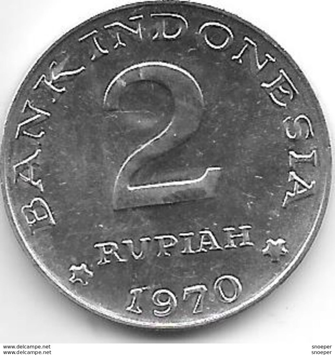 *indonesia 2 Rupiah 1970 Km 21    Bu - Indonesië