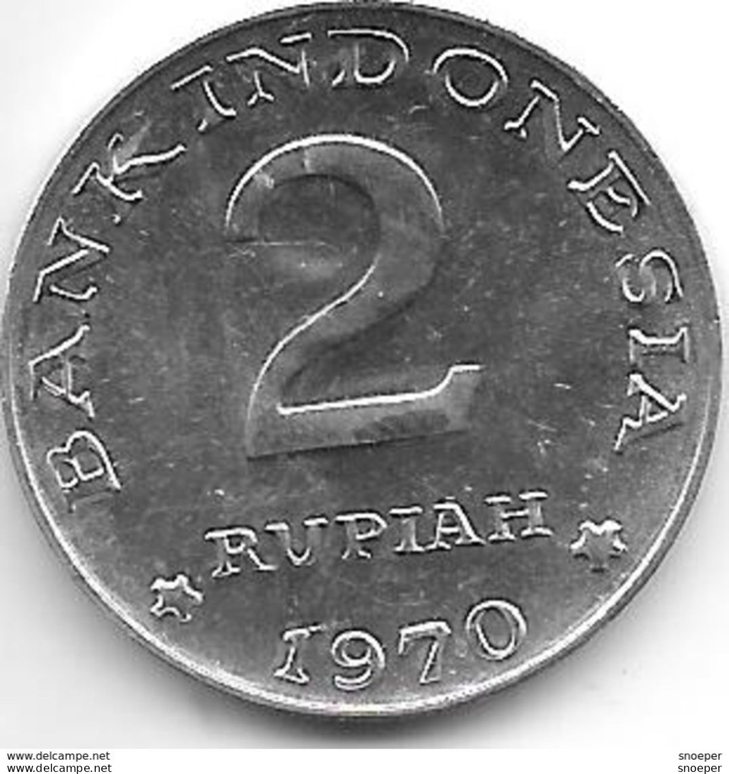 *indonesia 2 Rupiah 1970 Km 21    Bu - Indonésie