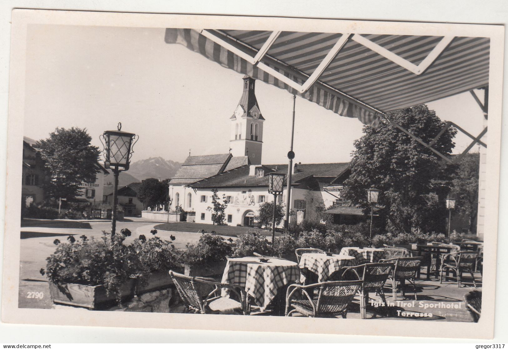 E4821) IGLS I. Tirol - SPORTHOTEL Terrasse Mit Blick Auf Kirche - ALT! - Igls