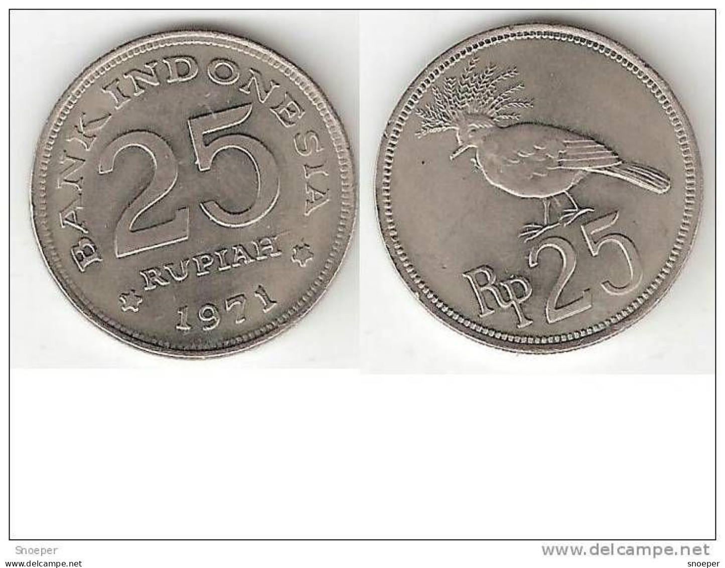 Indonesia 25 Rupiah 1971 Km 25    Unc - Indonesia