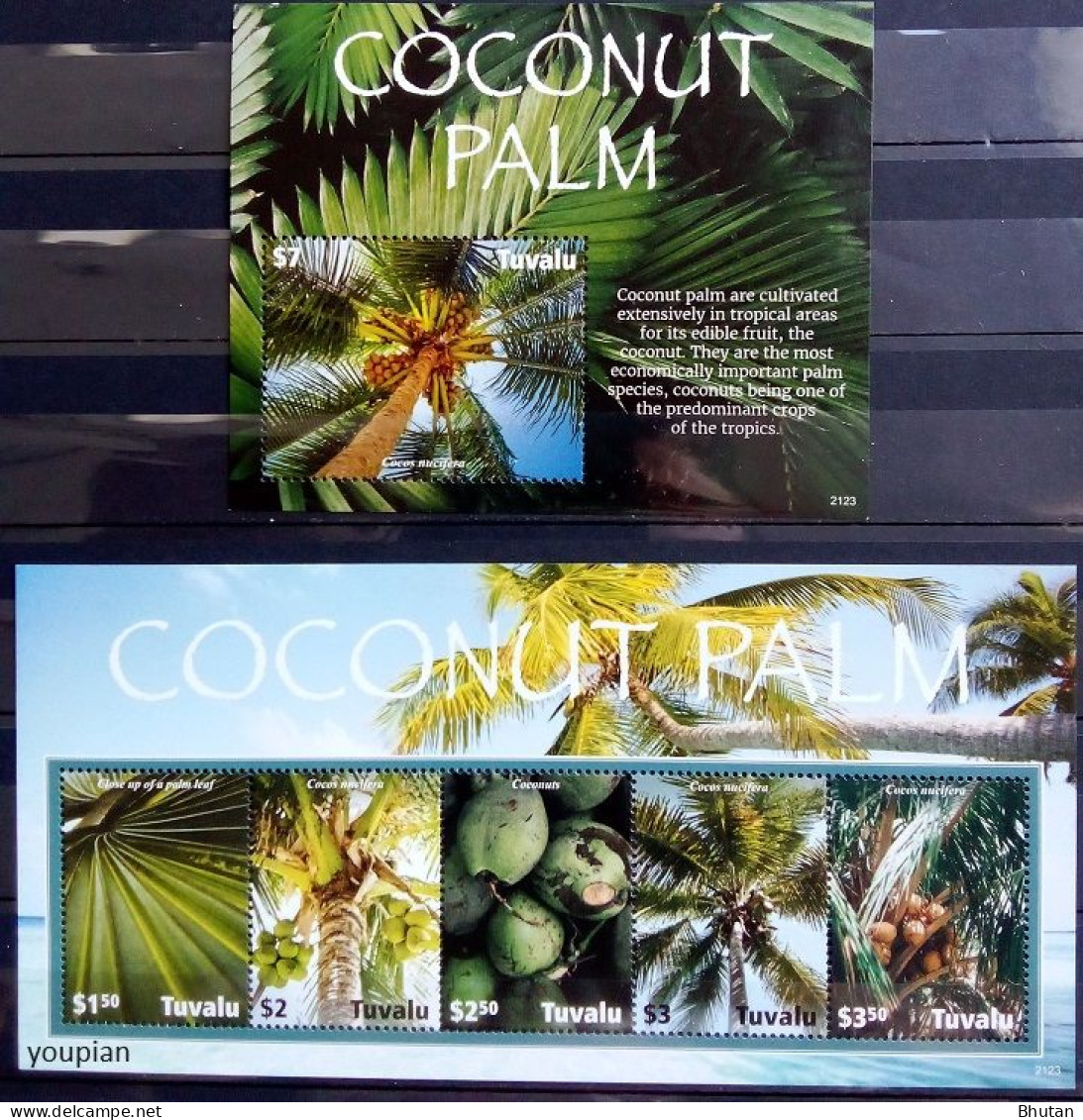 Tuvalu 2021, Coconut Palm, Two MNH S/S - Tuvalu (fr. Elliceinseln)