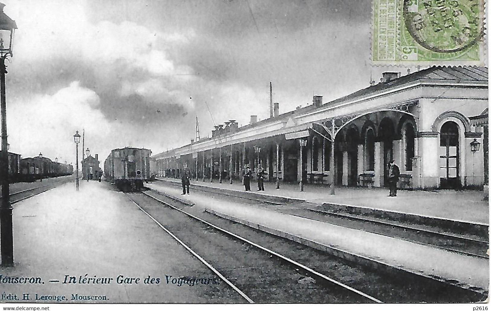 BELGIQUE - 1905 - MOUSCRON - INTERIEURE DE LA GARE - Moeskroen