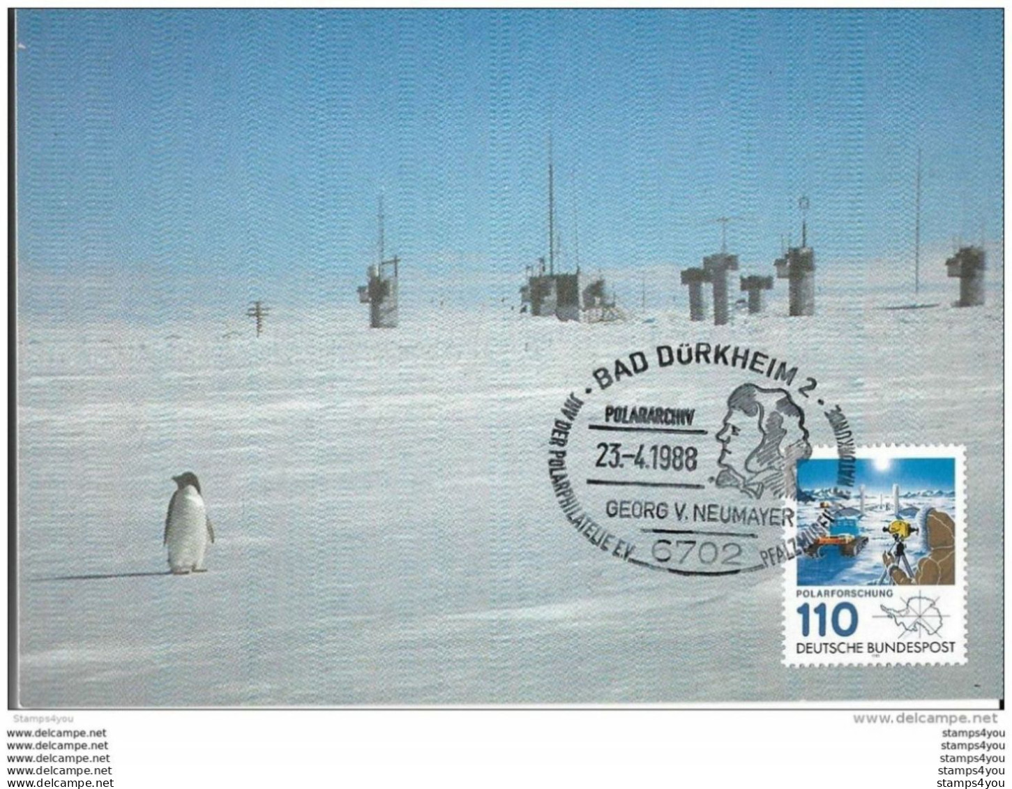 47-19 - Carte  Allemande Base Antarctique Neumayer - Oblit Spéciale De Bad Dürkheim 1988 - Poolshepen & Ijsbrekers