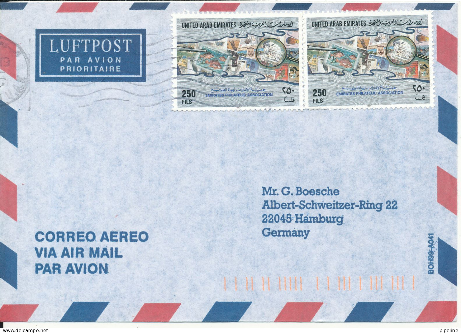 UAE Abu Dhabi Air Mail Cover Sent To Germany - Abu Dhabi