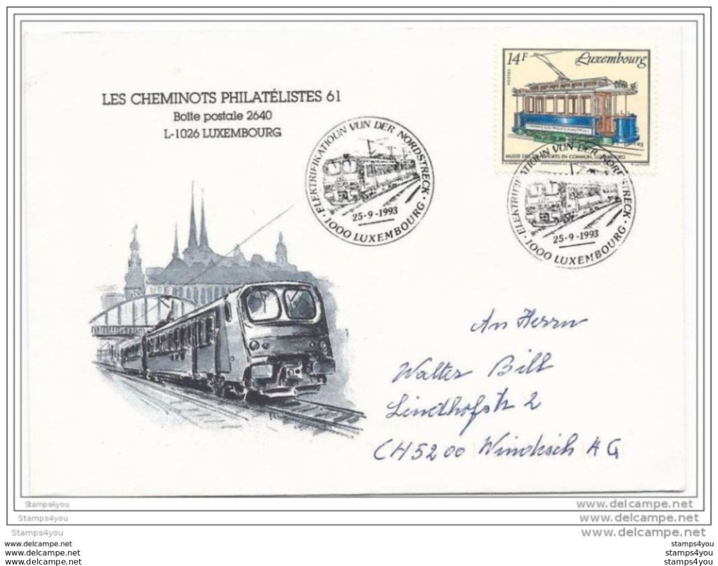80 - 87 - Enveloppe Du Luxembourg Avec Oblit Spéciale Et Timbre Tramway 1993 - Tranvie