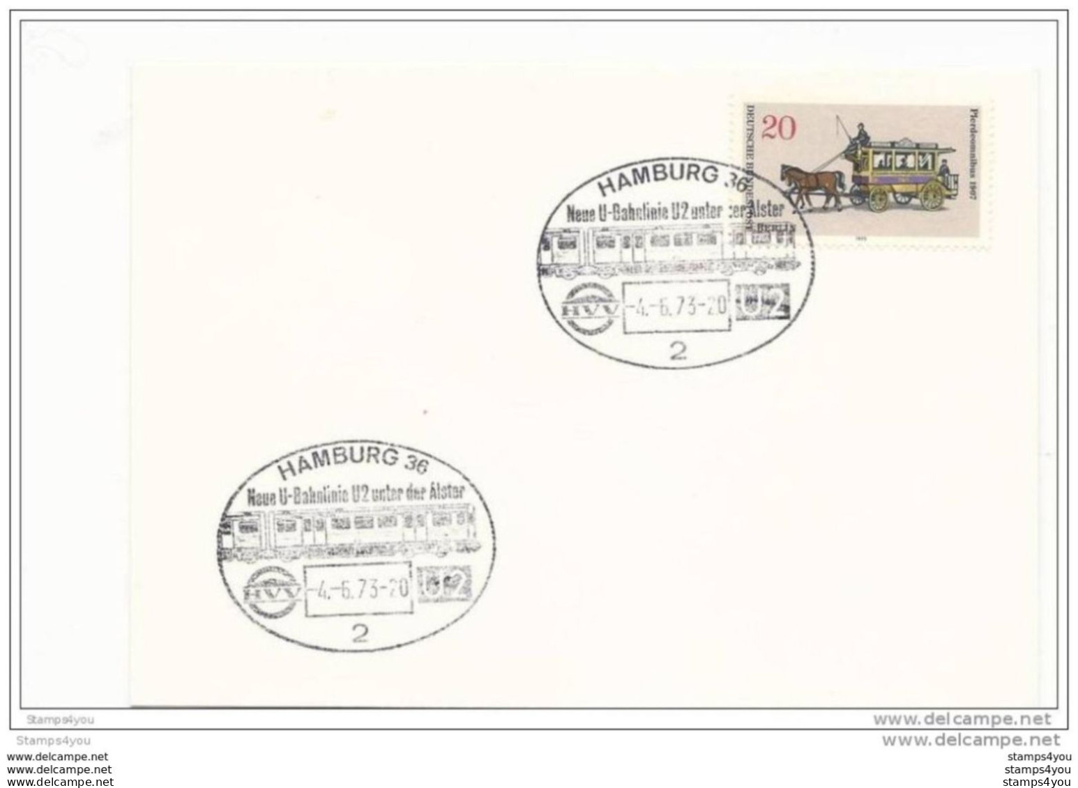 80- 96 - Enveloppe D'Allemagne Avec Oblit Spéciale "Neue U-Bahnlinie U2 Hamburg 1973" - Tramways