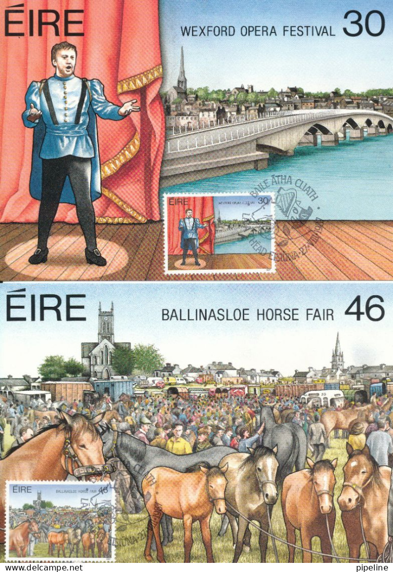 Ireland Maximum Cards 27-8-1987 Festivals Of Ireland Complete Set Of 4 - Cartoline Maximum