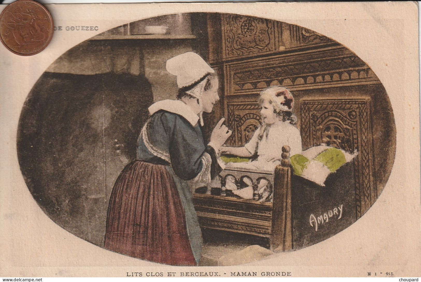 29 - Carte Postale Ancienne De  GOUEZEC   LITS CLOS ET BERCEAUX    MAMAN GRONDE - Gouézec