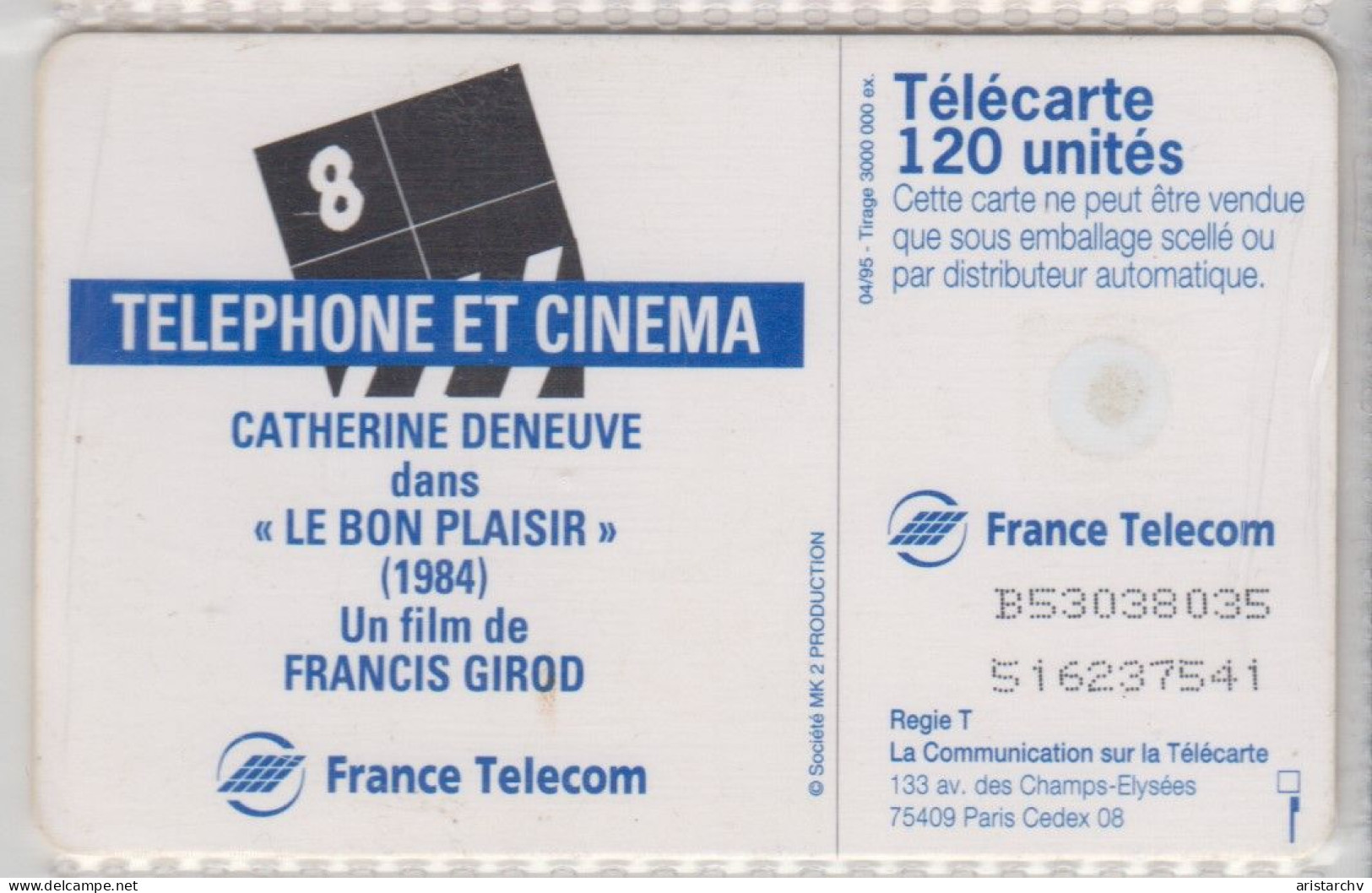 FRANCE 1995 CINEMA CATHERINE DENEUVE IN FILM LE BON PLAISIR OF FRANCIS GIROD - Film