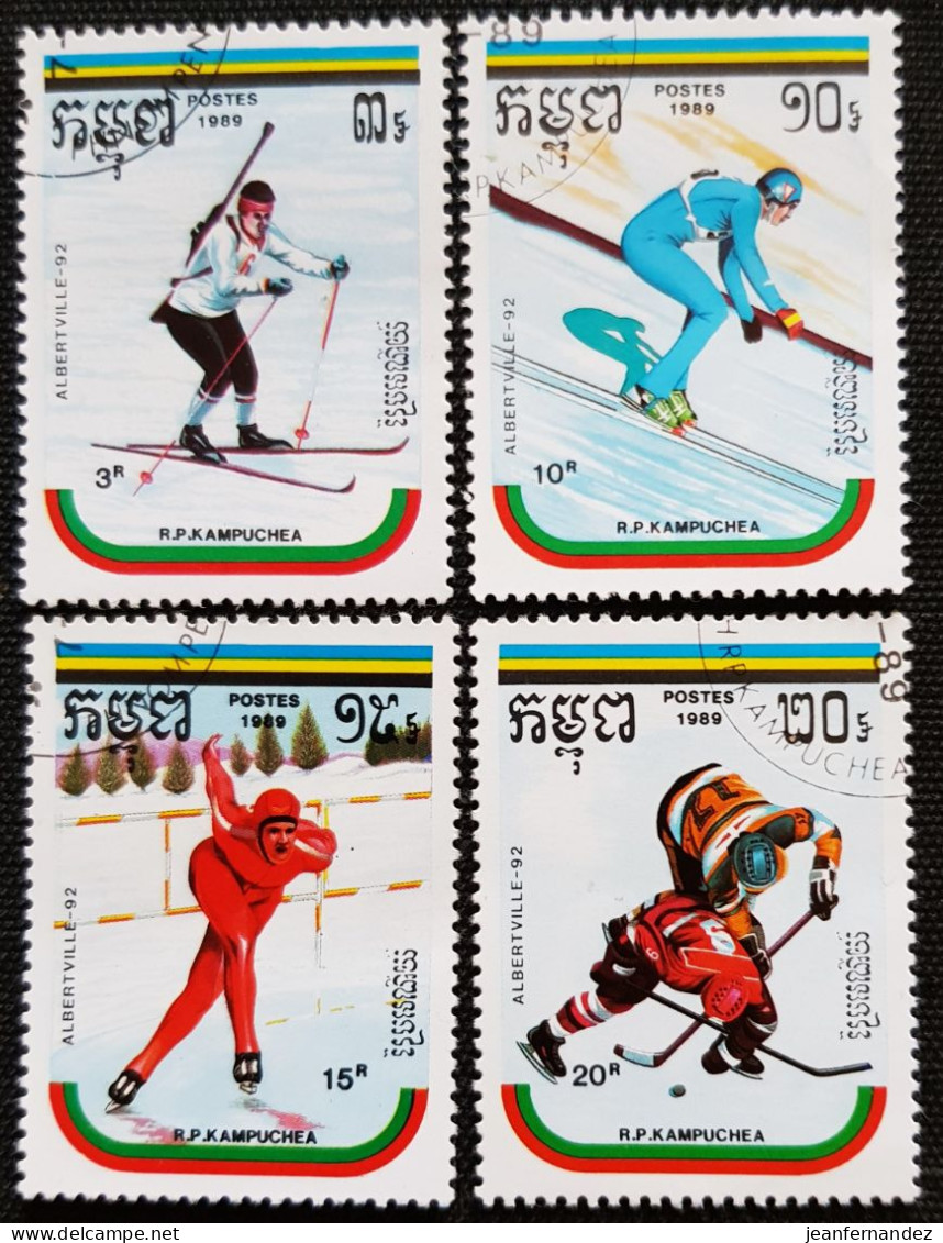 Cambodge 1989 Winter Olympic Games - Albertville, France 1992    Stampworld N° 1044_1046_1047_1048 - Kambodscha