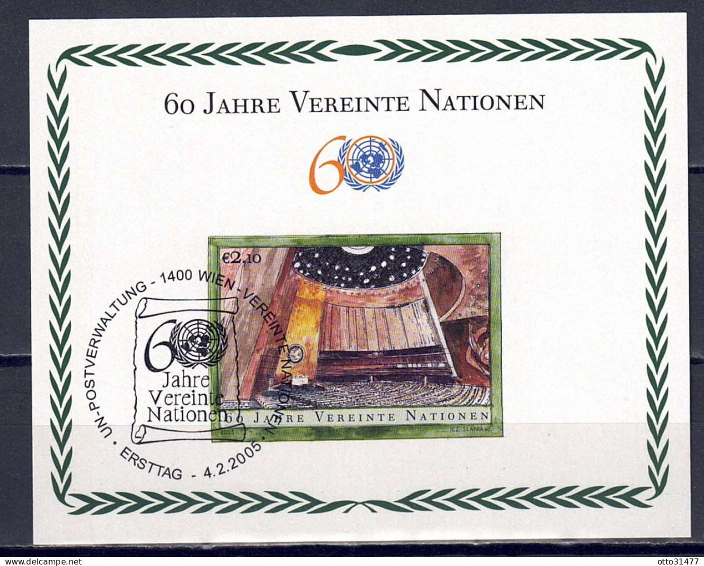 UNO Wien 2005 - 60 Jahre UNO, Block 19, Gestempelt / Used - Gebraucht